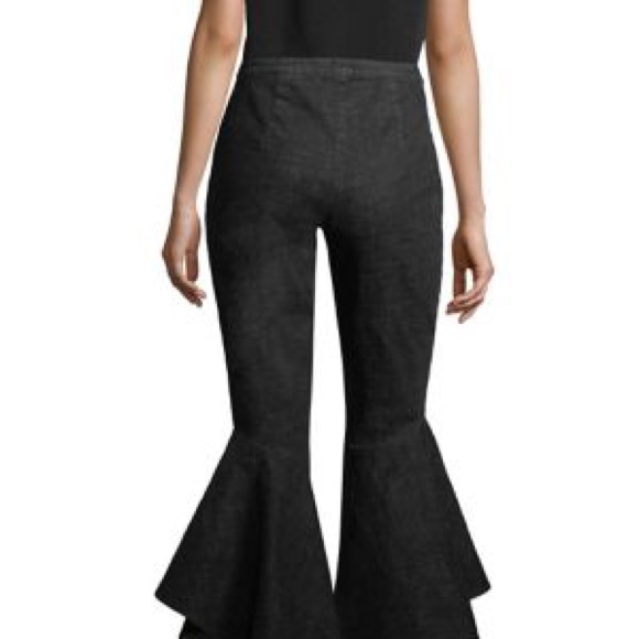 Scripted Denim Ruffle Pant - Picture 6 of 6